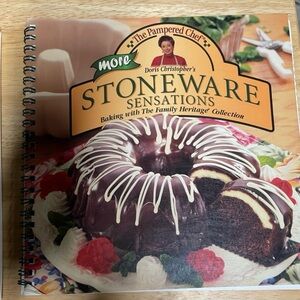 The Pampered Chef Stoneware Sensations Cookbook - Orange and Red Cover